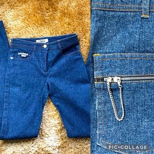Chloe Denim Blue Jeans Size 4 with Chain Zipper